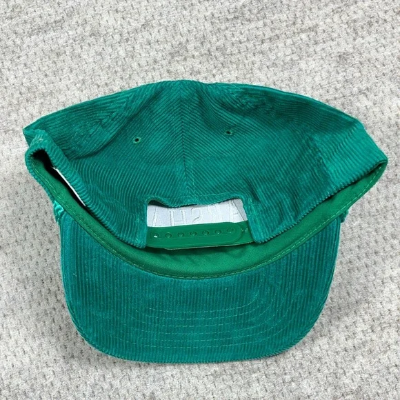 Vintage Marshall Thundering Herd Hat Cap Snapback 90s Green Corduroy Rope Adult - Picture 4 of 9